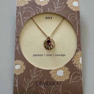 NEW Demdaco Gold Necklace with Red Accent